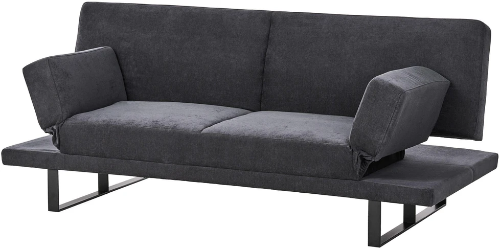 Beliani Ištižama sofa dviems YORK šenilinė, juoda