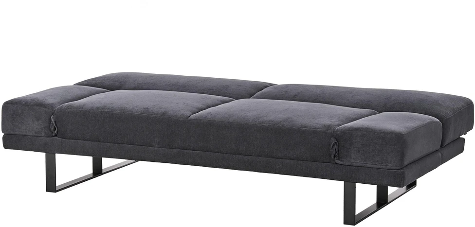Beliani Ištižama sofa dviems YORK šenilinė, juoda