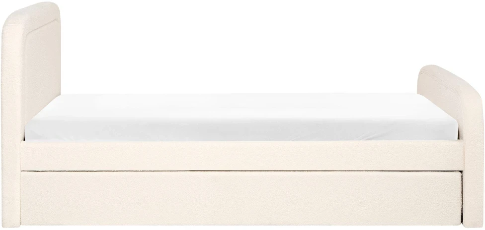 Beliani Ištraukiama lova Boucle RAYSSAC 90 x 200 cm šviesiai smėlio spalvos