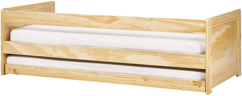 Beliani Ištraukiama lova iš pušies medienos GRAVELINES 90 x 200 cm šviesiai ruda