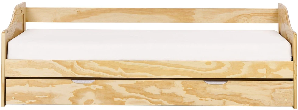 Beliani Ištraukiama lova iš pušies medienos LUNERAY 90 x 200 cm, šviesiai ruda