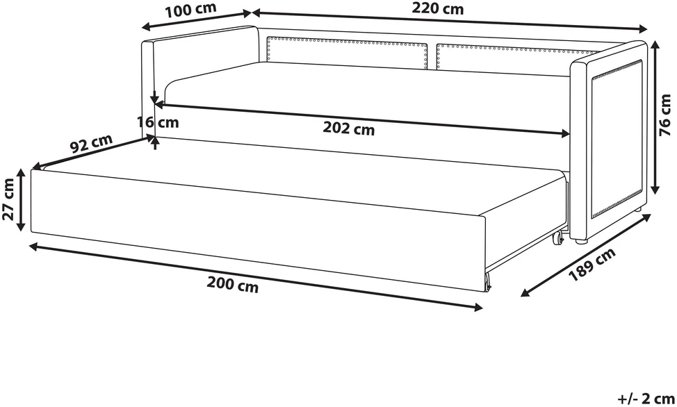 Beliani Ištraukiama lova iš velveto MIMIZAN 90 x 200 cm tamsiai mėlyna