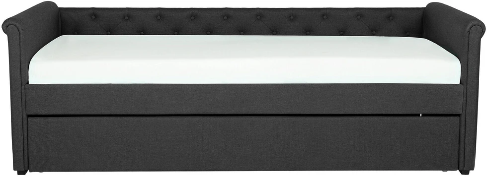 Beliani Ištraukiama lova LIBOURNE 80 x 200 cm tamsiai pilka