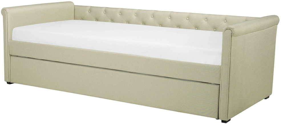 Beliani Ištraukiama lova LIBOURNE 80 x 200 cm smėlio spalvos
