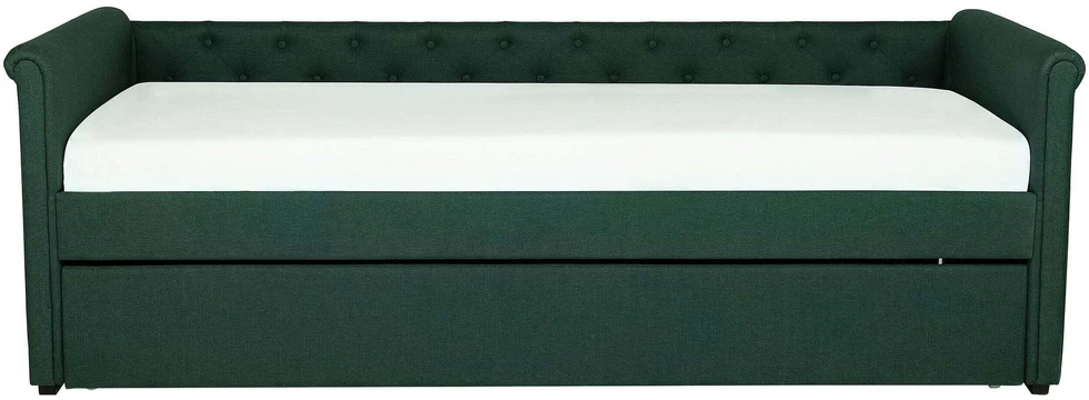 Beliani Ištraukiama lova LIBOURNE 80 x 200 cm tamsiai žalia