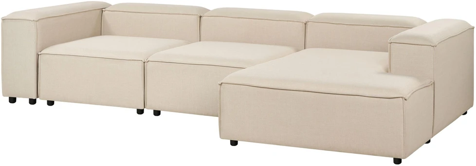 Beliani Kairinis modulinis kampinis sofa ARDAL, smėlio spalvos