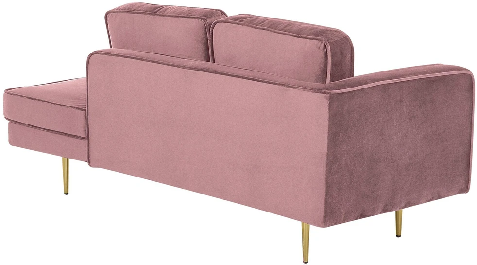 Sofa Beliani Kairinis szezlongas MIRAMAS, rožinis veliūras