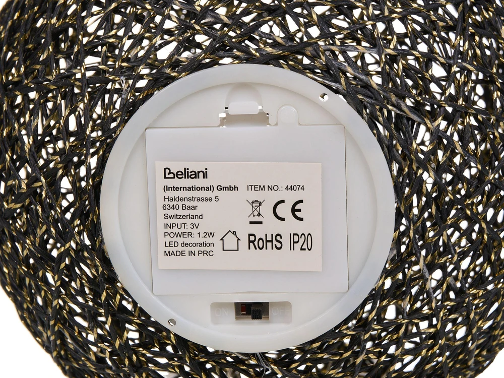 Beliani Kalėdinė dekoracija BOLMEN 15/20 cm juoda