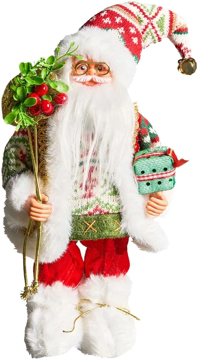 Beliani Kalėdinė dekoracija MOSVATN Kalėdų Senelis 37 cm raudona/žalia