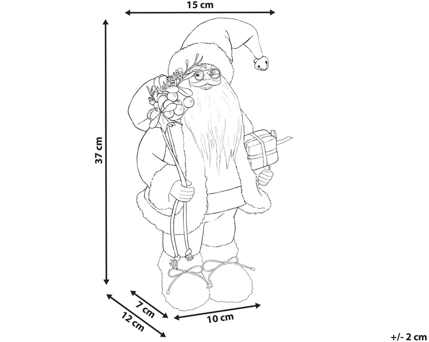 Beliani Kalėdinė dekoracija MOSVATN Kalėdų Senelis 37 cm raudona/žalia