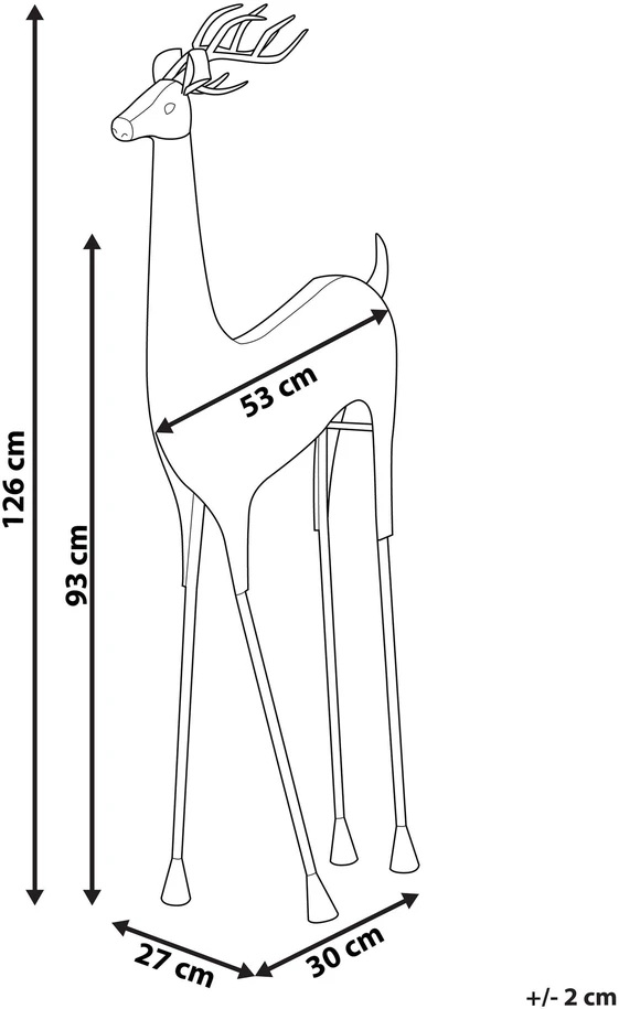 Beliani Kalėdinė grindų dekoracija PELLO elnias 126 cm auksinis