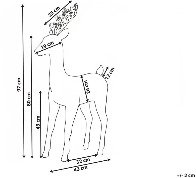 Beliani Kalėdinė LED dekoracija GRINDAVIK elnias 97 cm natūrali