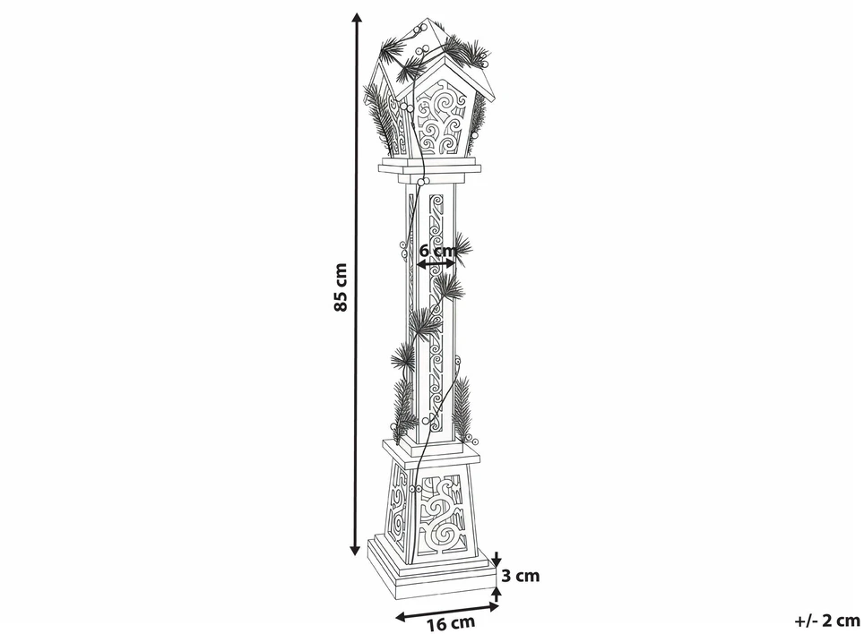 Beliani Kalėdinė LED dekoracija LUMMENE žibintas 80 cm baltas