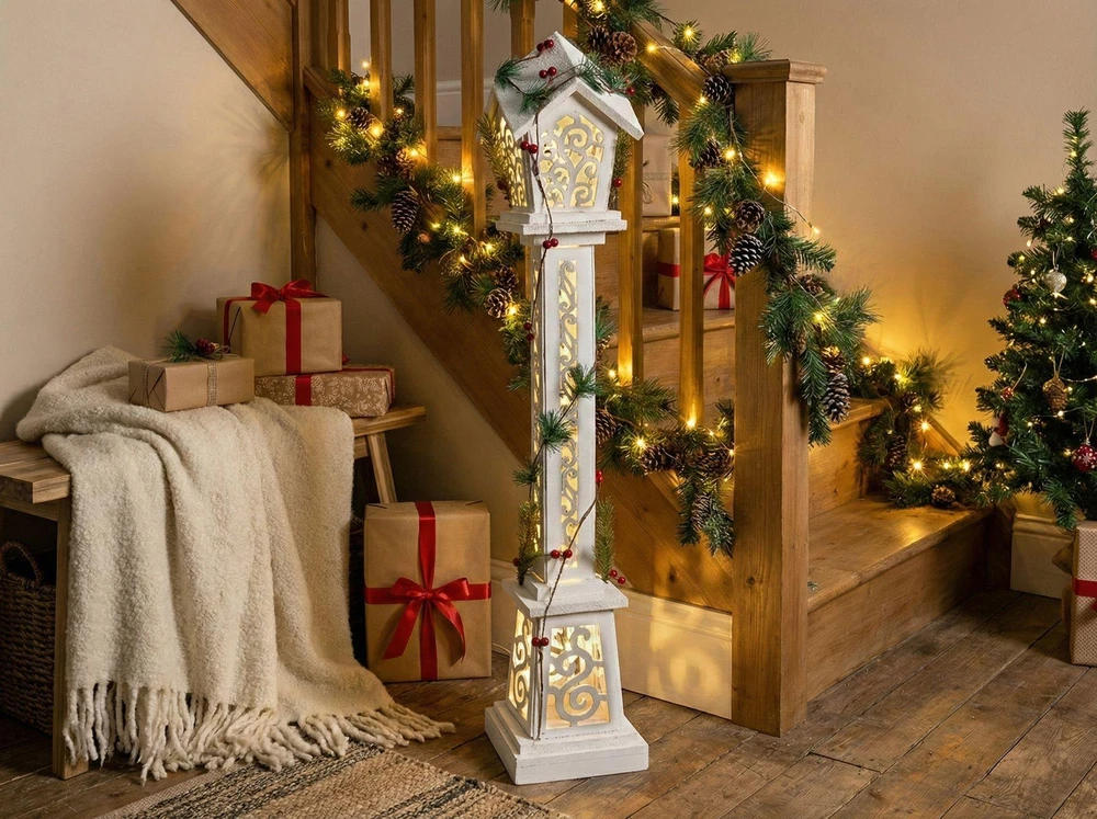 Beliani Kalėdinė LED dekoracija LUMMENE žibintas 80 cm baltas