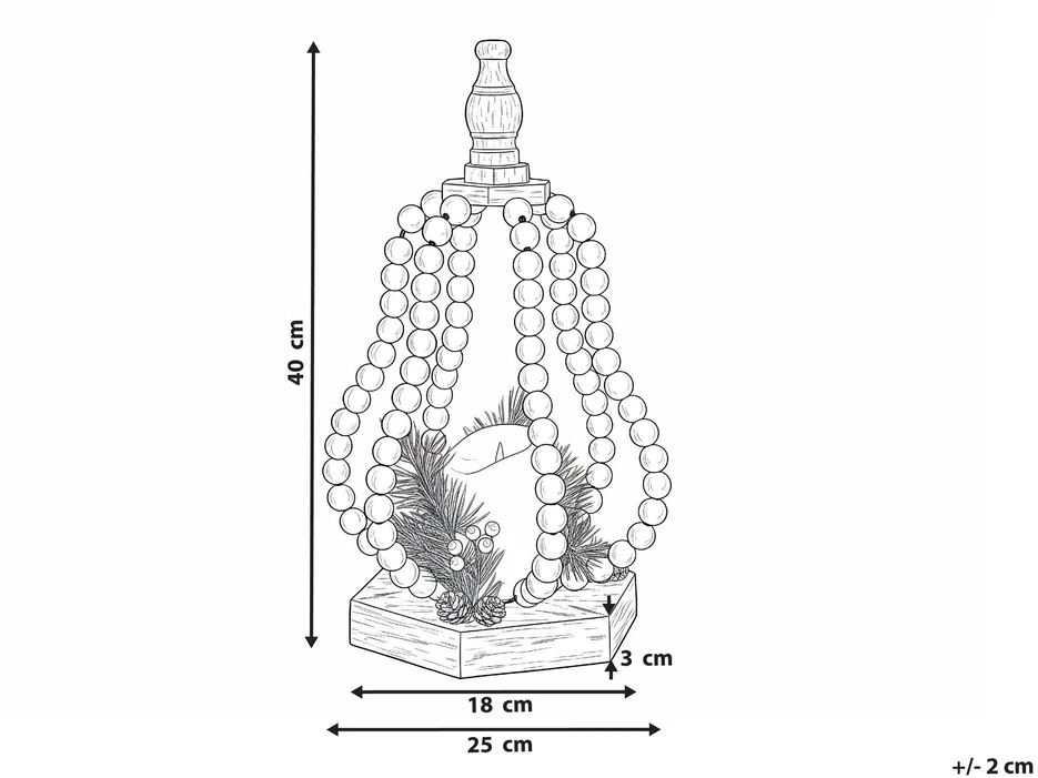 Beliani Kalėdinė LED dekoracija PETRUMA 40 cm šviesiai ruda