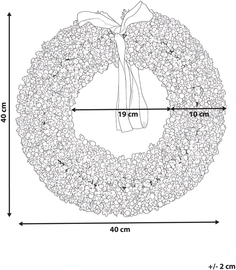 Beliani Kalėdinis vainikas ARESJON, 40 cm, baltas
