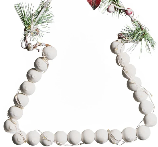 Beliani Kalėdinių LED dekoracijų rinkinys KYVESI Eglutė 20/25/30 cm, baltas, 3 vnt.
