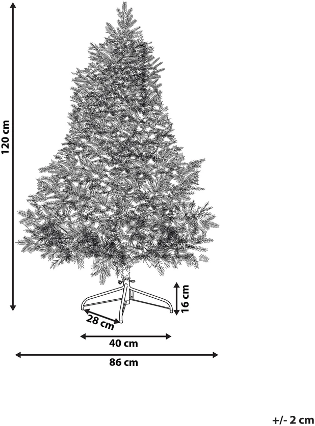 Beliani Kalėdų eglutė su LED lemputėmis TATLOW 120 cm Žalia