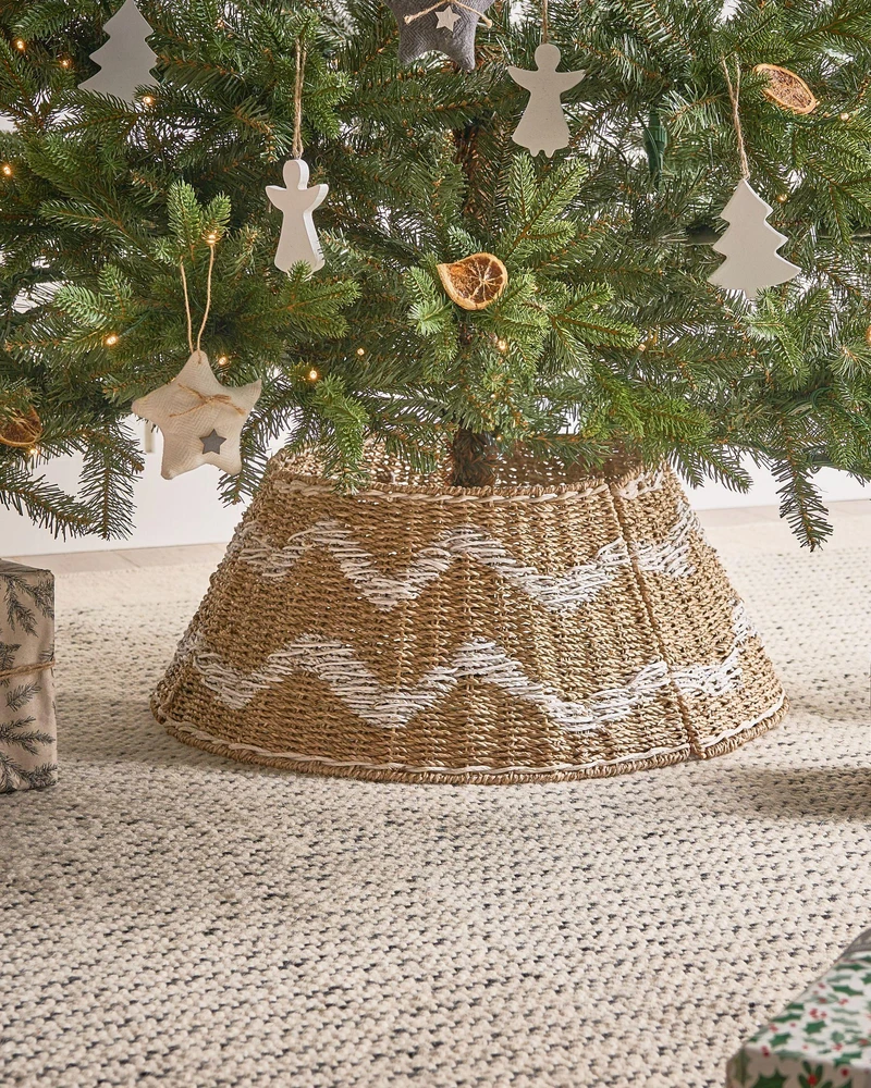Beliani Kalėdų eglutės stovas HIVER jūros žolė natūralus 51 cm