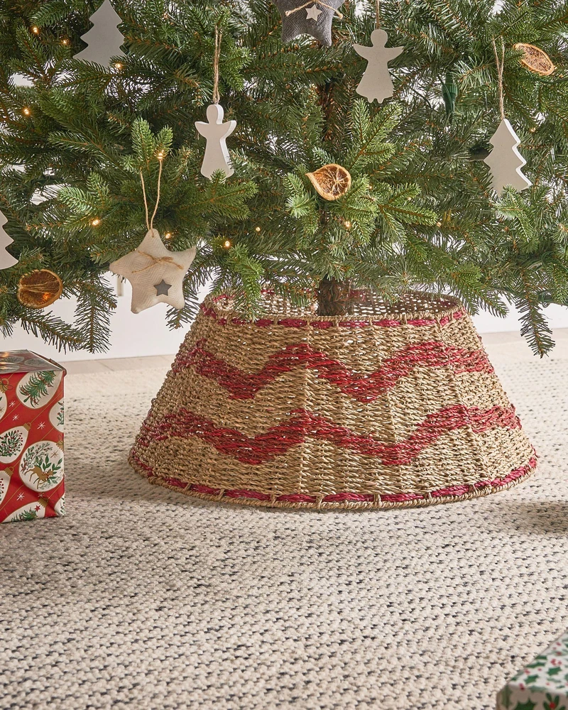 Beliani Kalėdų eglutės stovas HIVER jūržolės Raudona 51 cm