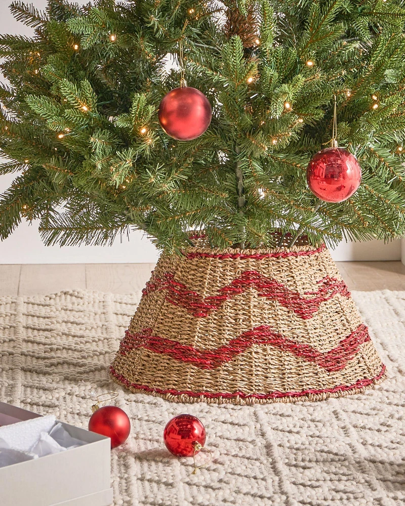 Beliani Kalėdų eglutės stovas HIVER jūržolių raudonas 43 cm