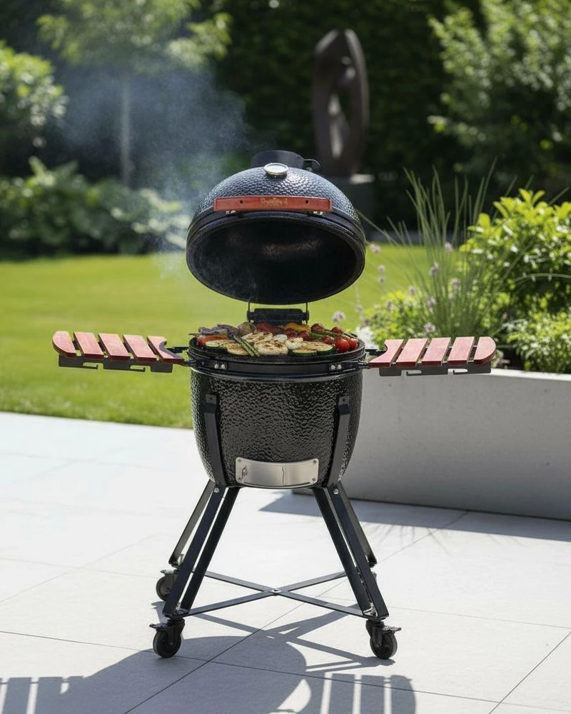 Beliani KAMADO anglinė kepsninė keramikinė juoda