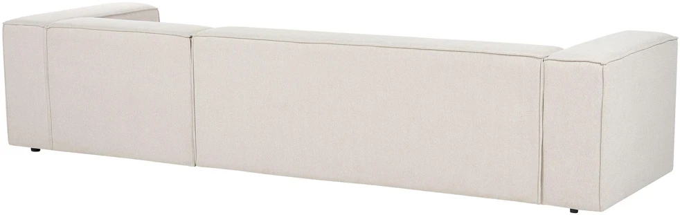 Beliani Kamninė sofa VERNON 3 asmenų, šviesiai smėlio spalvos, kairinė