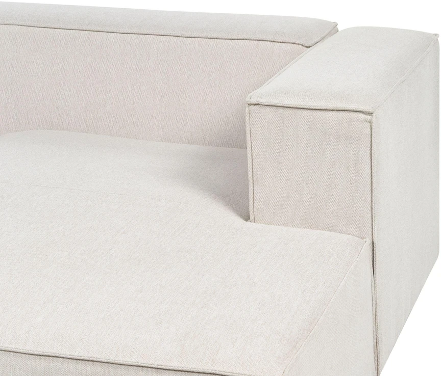 Beliani Kamninė sofa VERNON 3 asmenų, šviesiai smėlio spalvos, kairinė