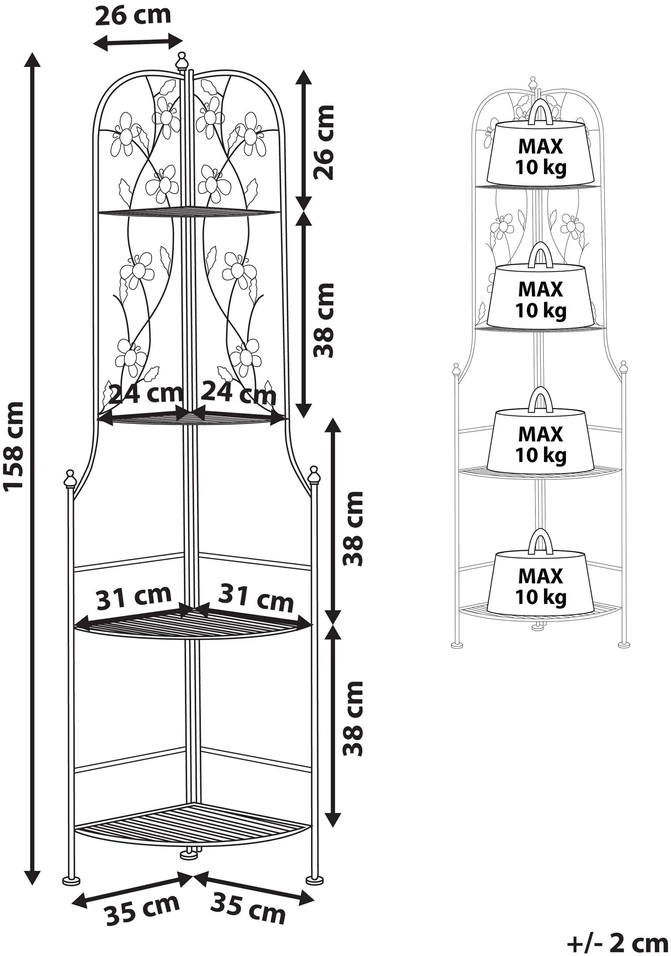 Beliani Kampinė lentyna BIELLA metalinė 158 cm 35 cm balta