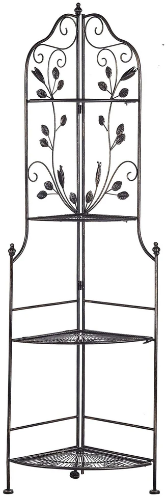 Beliani Kampinė lentyna SIDERNO Metal 158 cm 35 cm Juoda