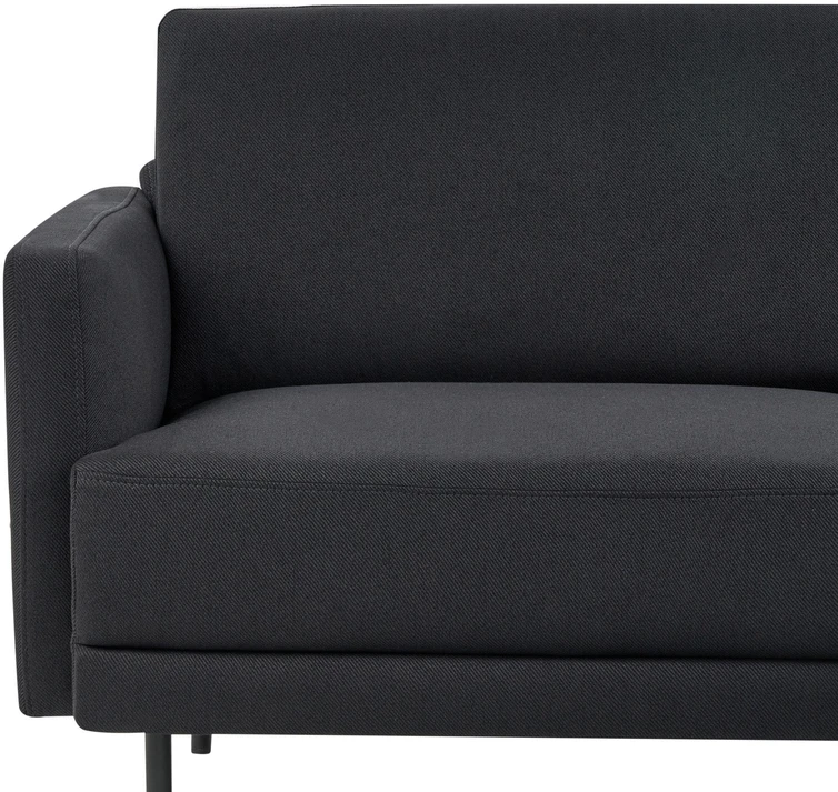 Beliani Kampinė sofa 2 asmenims BREDA, juoda, kairinė