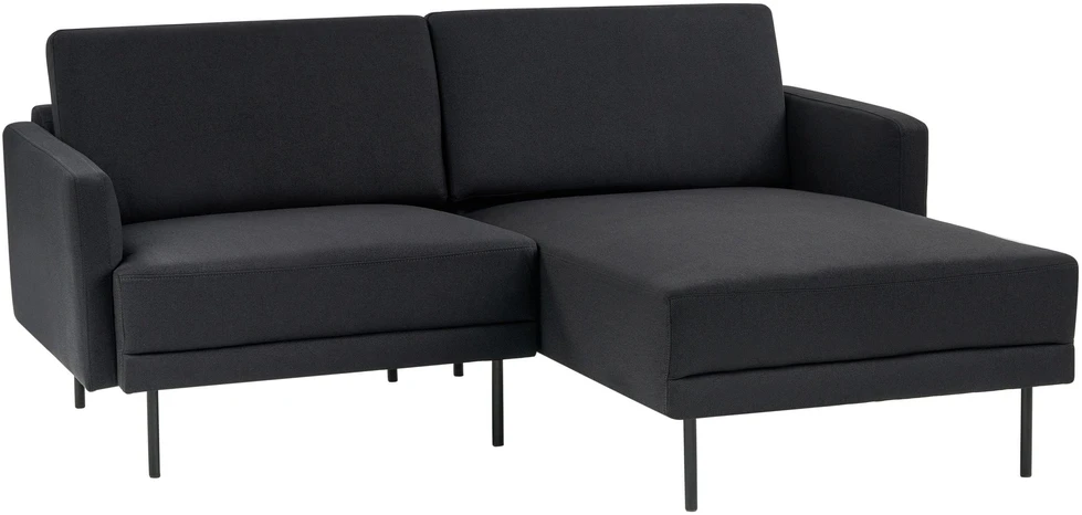 Beliani Kampinė sofa 2 asmenims BREDA, juoda, kairinė
