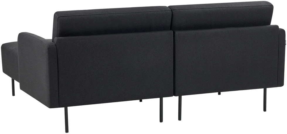 Beliani Kampinė sofa 2 asmenims BREDA, juoda, kairinė