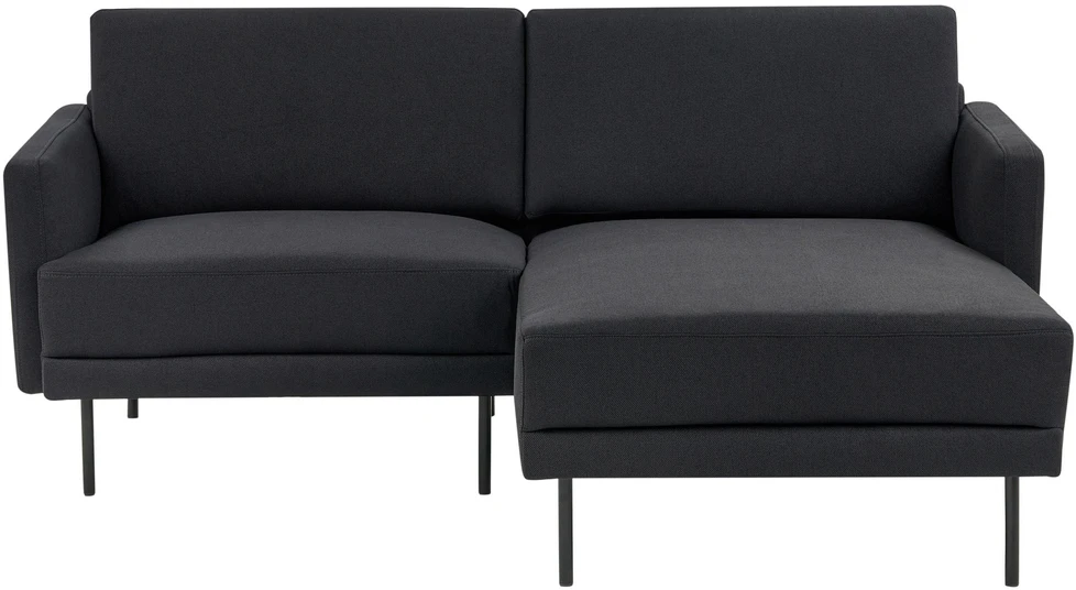 Beliani Kampinė sofa 2 asmenims BREDA, juoda, kairinė