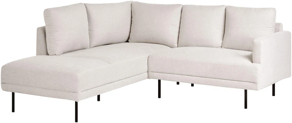 Beliani Kampinė sofa 4 asmenims BREDA šviesiai smėlio spalvos, dešininė
