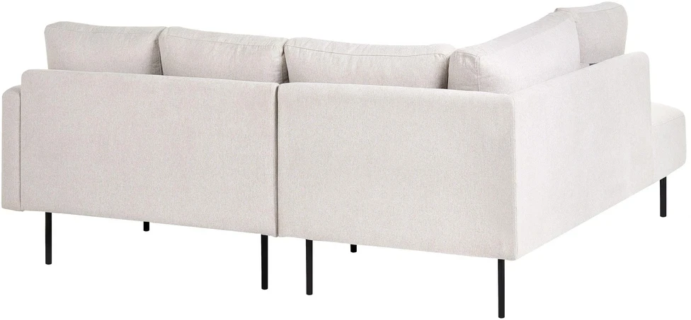 Beliani Kampinė sofa 4 asmenims BREDA šviesiai smėlio spalvos, dešininė