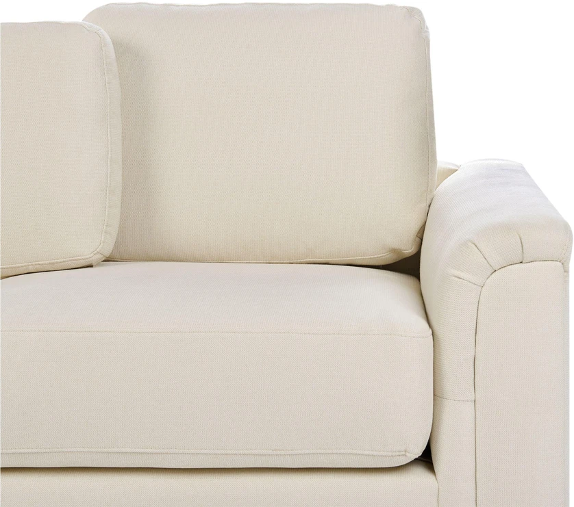 Beliani Kampinė sofa 4 asmenims KOHLO Šviesiai smėlio spalvos Dešininė