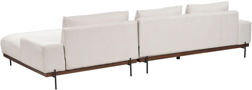 Beliani Kampinė sofa 4 asmenims MARIFERD šviesiai smėlio spalvos kairinė