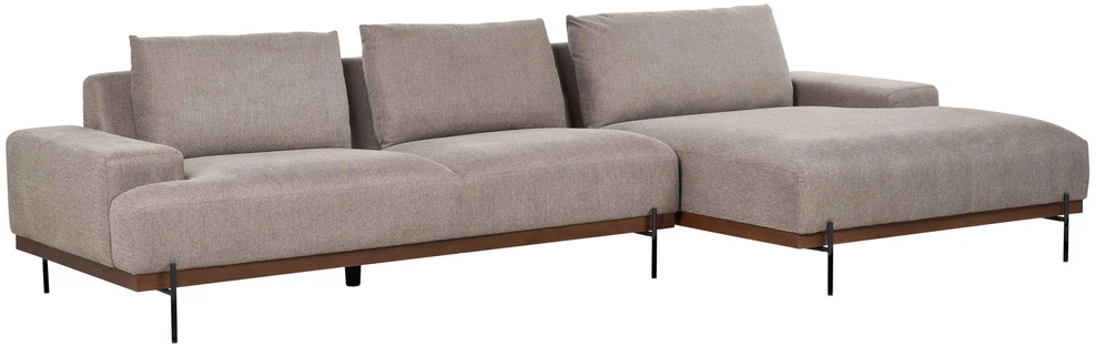 Beliani Kampinė sofa 4 asmenims MARIFERD šviesiai ruda kairinė