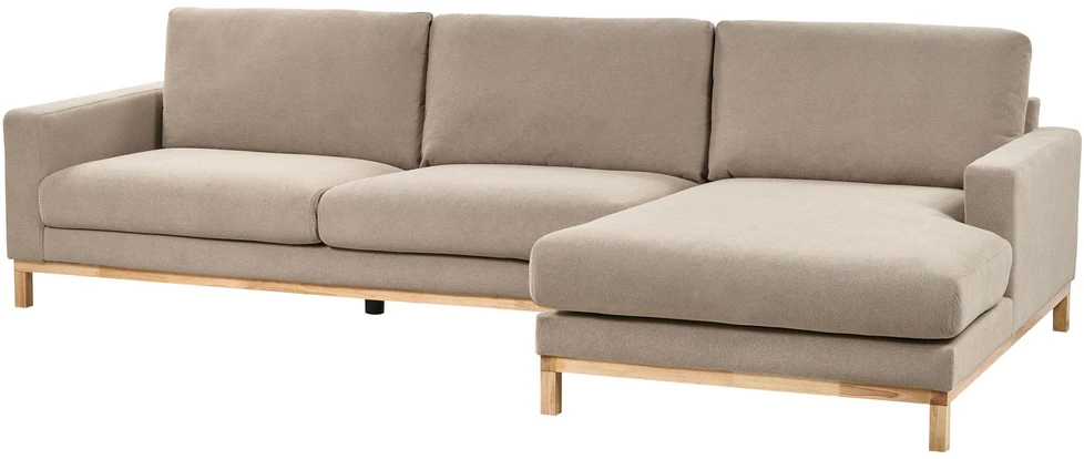 Beliani Kampinė sofa 4 asmenims SIGGARD smėlio ir pilkos spalvos, kairinė
