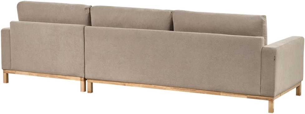 Beliani Kampinė sofa 4 asmenims SIGGARD smėlio ir pilkos spalvos, kairinė