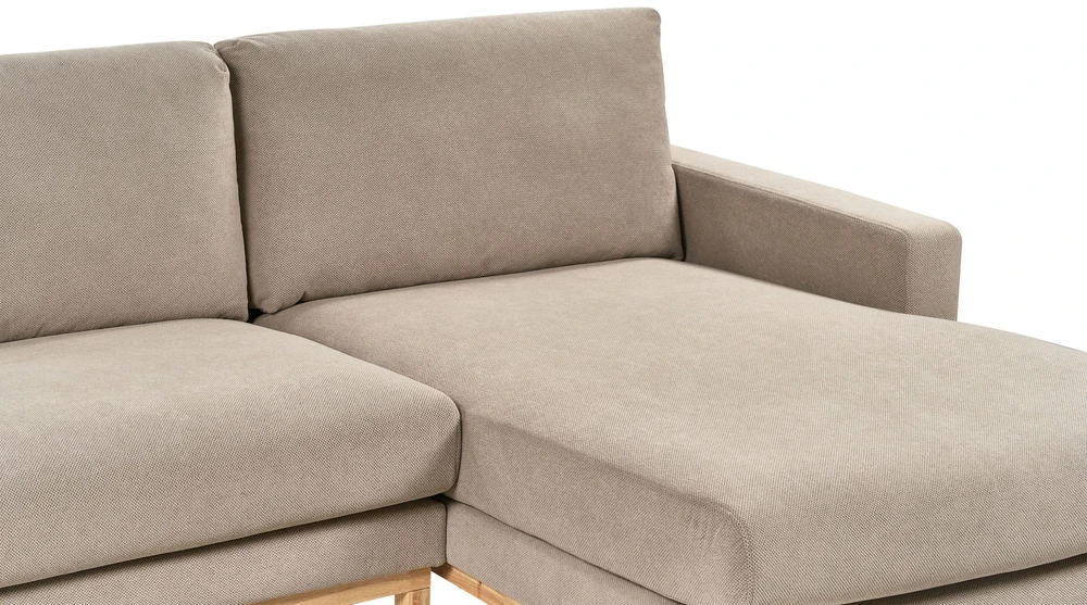Beliani Kampinė sofa 4 asmenims SIGGARD smėlio ir pilkos spalvos, kairinė