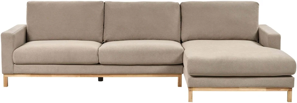 Beliani Kampinė sofa 4 asmenims SIGGARD smėlio ir pilkos spalvos, kairinė