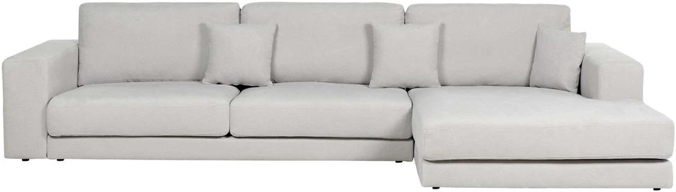 Beliani Kampinė sofa 5 asmenims LOFOTEN Šviesiai pilka Kairinė