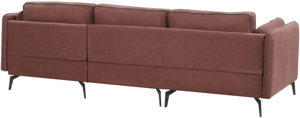 Beliani Kampinė sofa ALTAN, 3-vietė, bordo spalvos, kairinė
