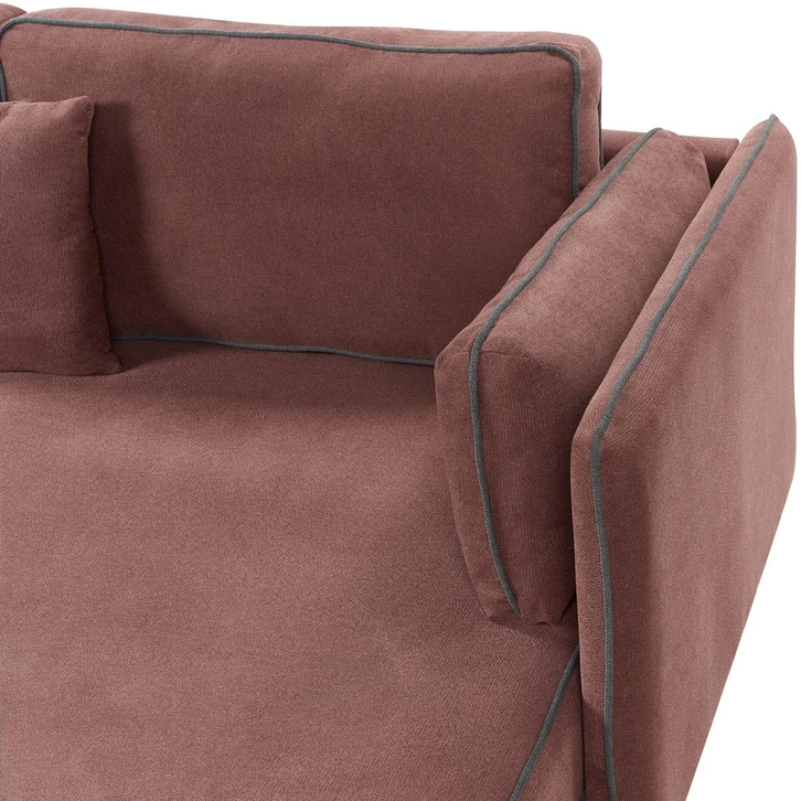 Beliani Kampinė sofa ALTAN, 3-vietė, bordo spalvos, kairinė