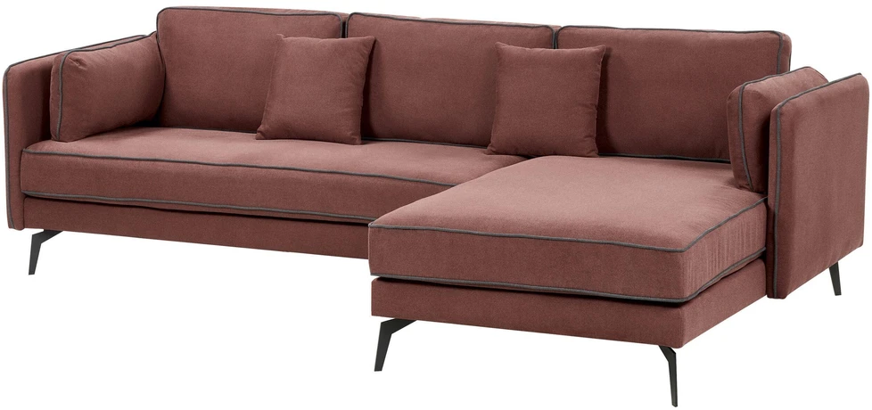 Beliani Kampinė sofa ALTAN, 3-vietė, bordo spalvos, kairinė