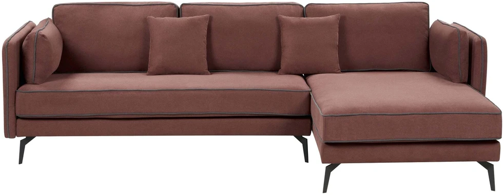 Beliani Kampinė sofa ALTAN, 3-vietė, bordo spalvos, kairinė