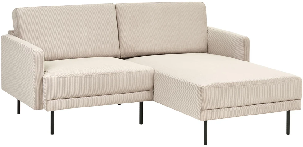 Beliani Kampinė sofa BREDA, 2 vietų, veliūrinė, smėlio spalvos, kairinė