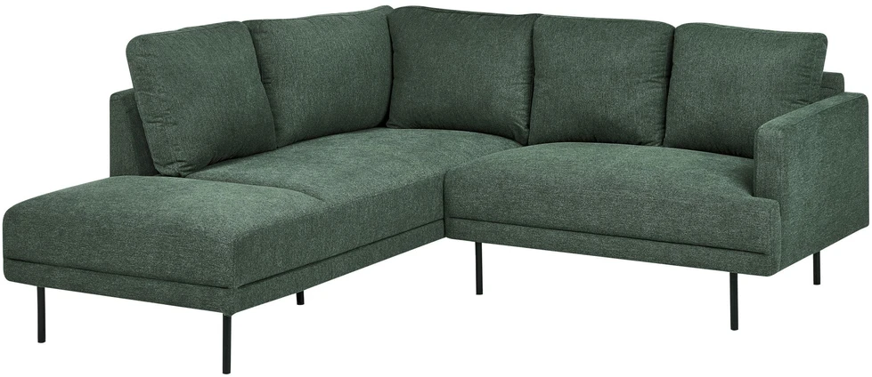 Beliani Kampinė sofa BREDA, tamsiai žalia, dešininė, 4 vietų